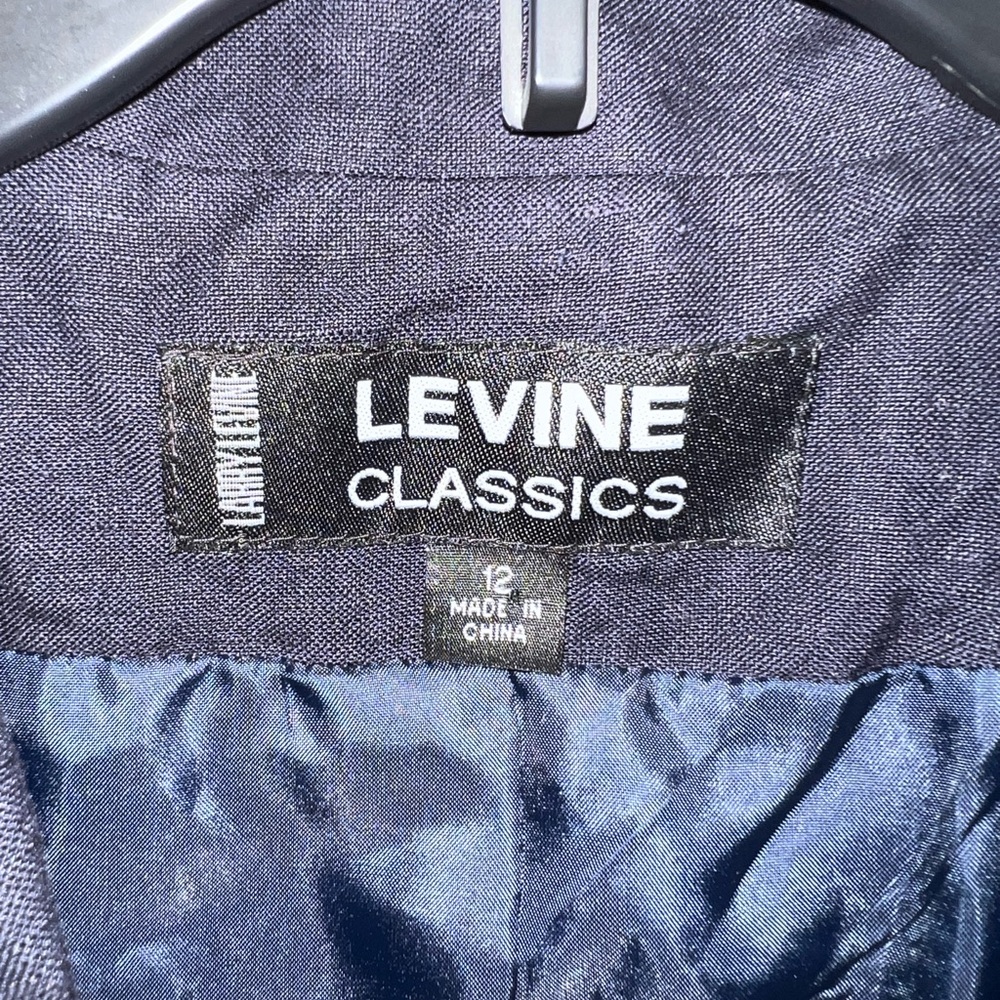 Levine Classics Trench Coat Women’s Sz 12 Blue Cotton Blend Pockets - Picture 3 of 15